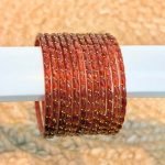 Rustic Rose Gold Sparkle Bangles